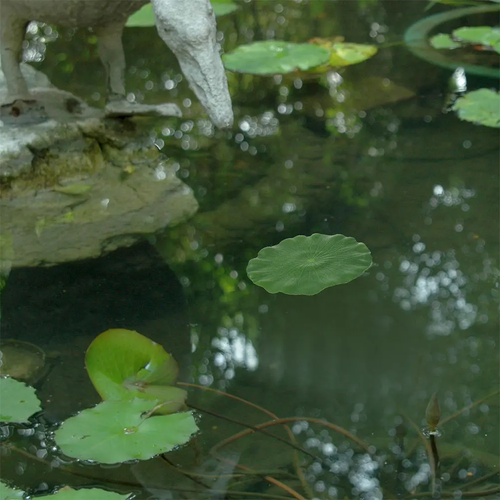 

12 Pcs Simulated Lotus Leaf Decoration Floating Fish Tank Decorations Artificial Water Lily Plants Pond Foliage Pad