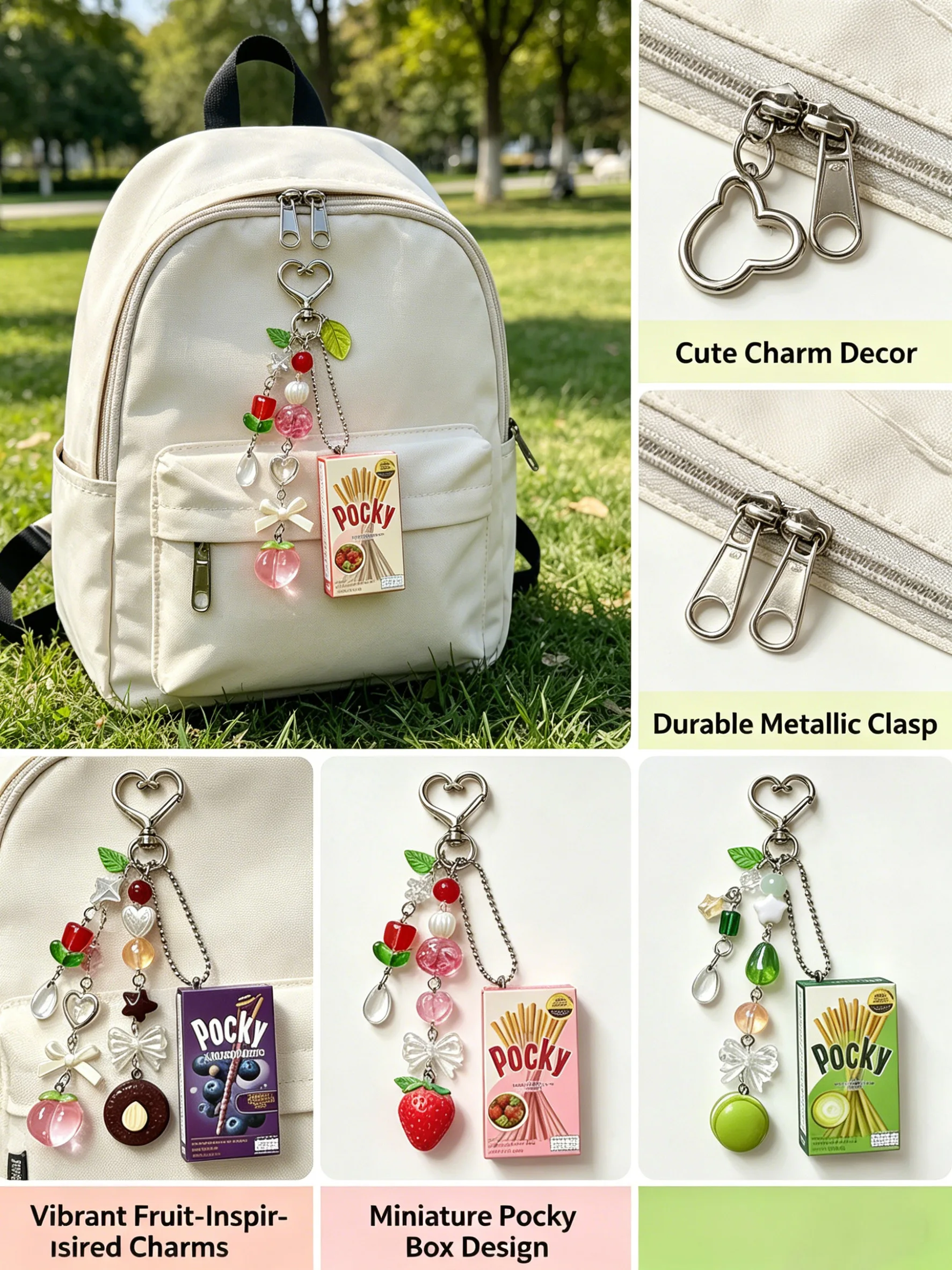 Llaveros con cuentas Pocky Gashapon, comida japonesa