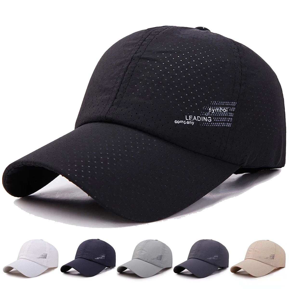 Unisex LEADING Letter Print Breathable Quick Drying Baseball Caps Spring and Summer Outdoor Adjustable Casual Hats Sunscreen Hat