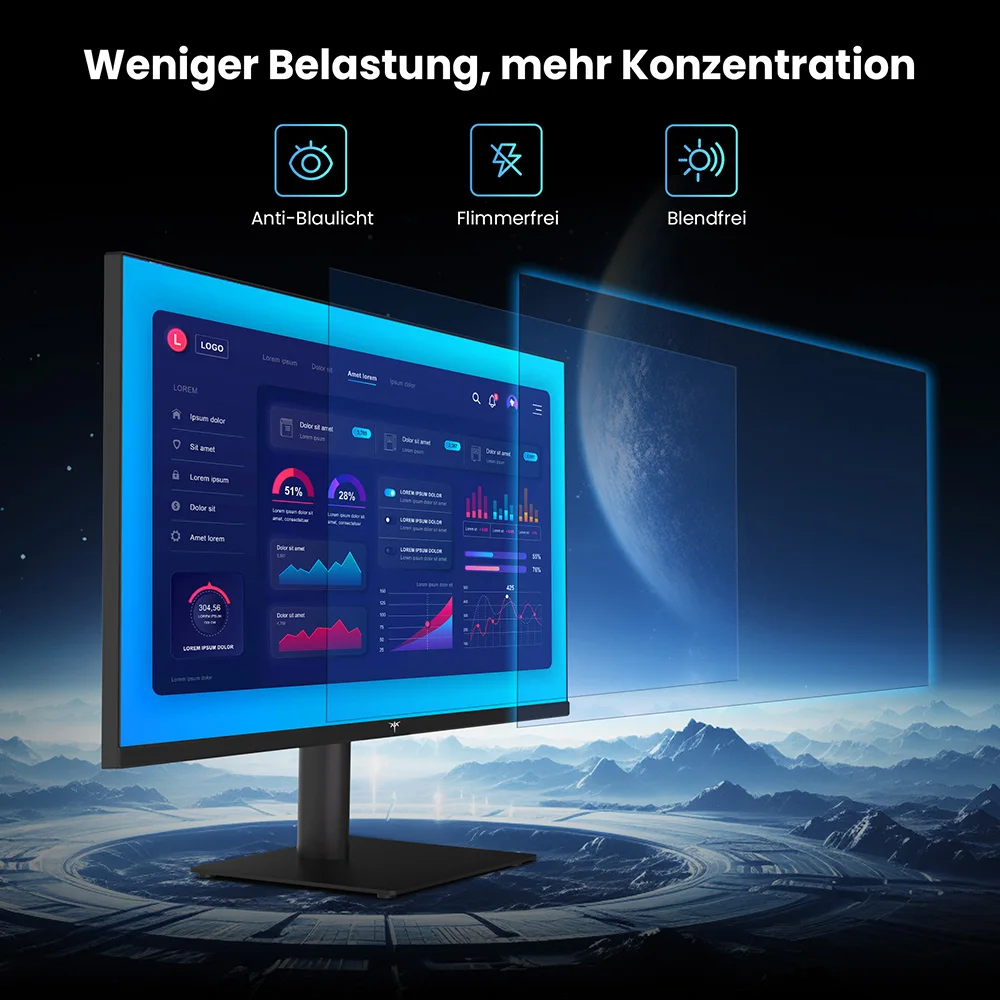 Monitor de Oficina KTC H27T27 de 27 Pulgadas, 2560×1440, 100Hz con Overdrive a 120Hz, Resolución 2K QHD, Panel IPS, HDR10, Luz Azul Baja, Sin Parpadeo 7