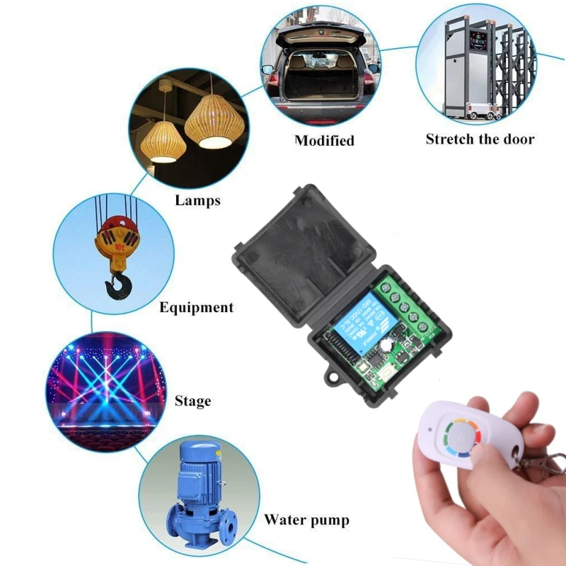 433Mhz bezprzewodowy pilot zdalnego sterowania przełącznik DC 12V 1CH moduł przekaźnika odbiorczego i nadajnik RF sterowanie zamek elektroniczny DIY