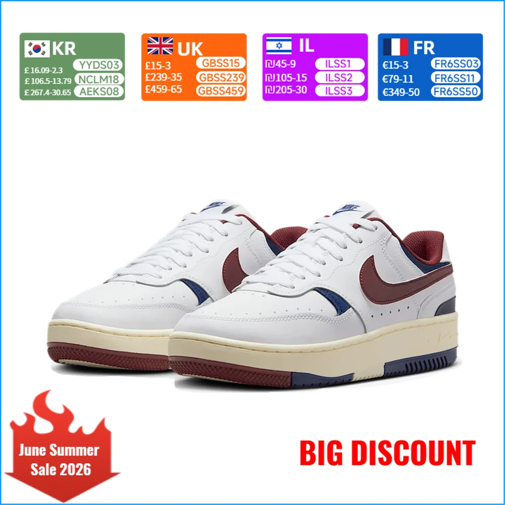 

Nike Gamma Force Comfortable, Slip-Resistant, Durable Low-Top Casual Shoes for Women in White DX9176-115