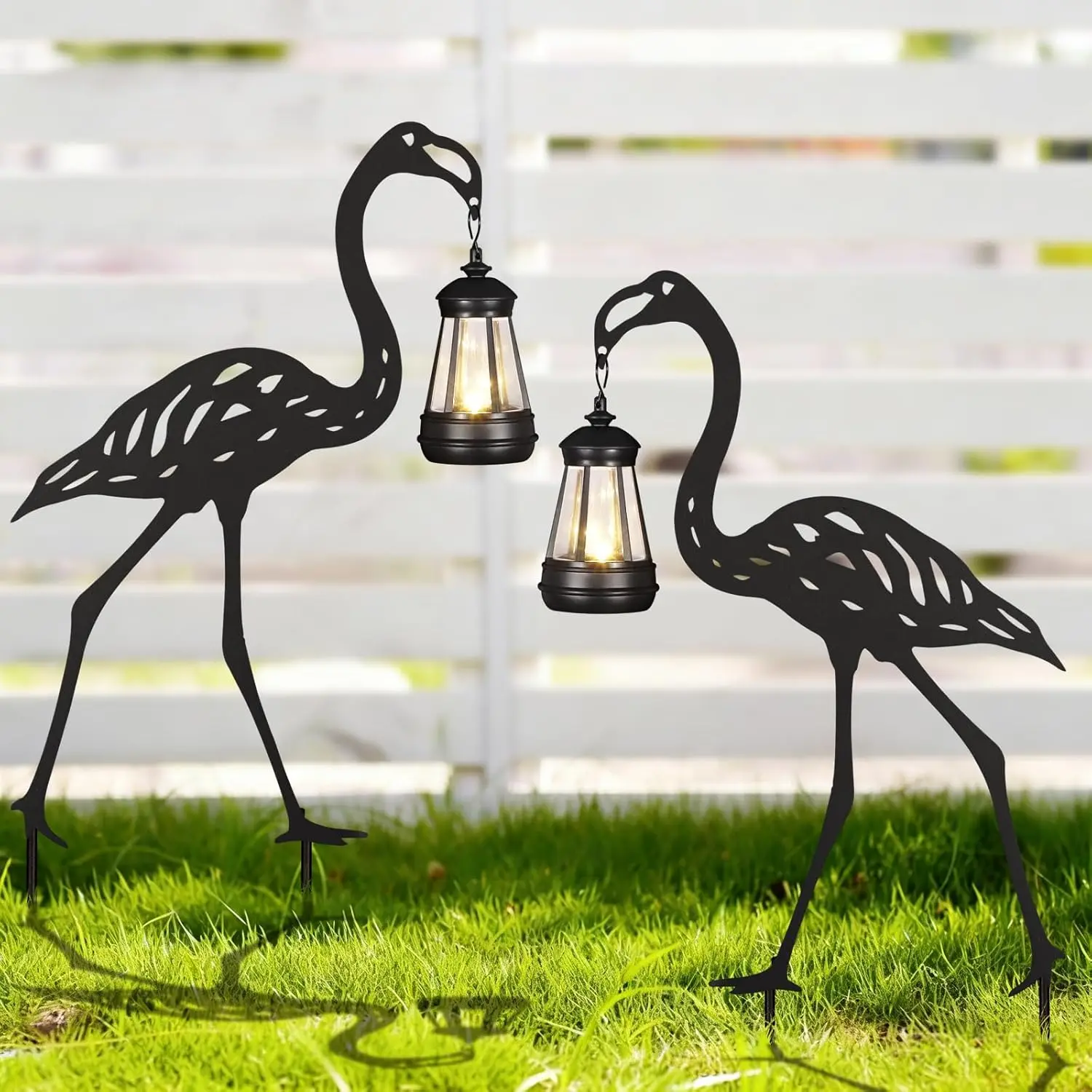 

Flamingo Metal Garden Stakes Decorative 2Pack,Solar Lights Outdoor Garden Decor Stake,Birthday Gifts for Mom Women,Decorative Me