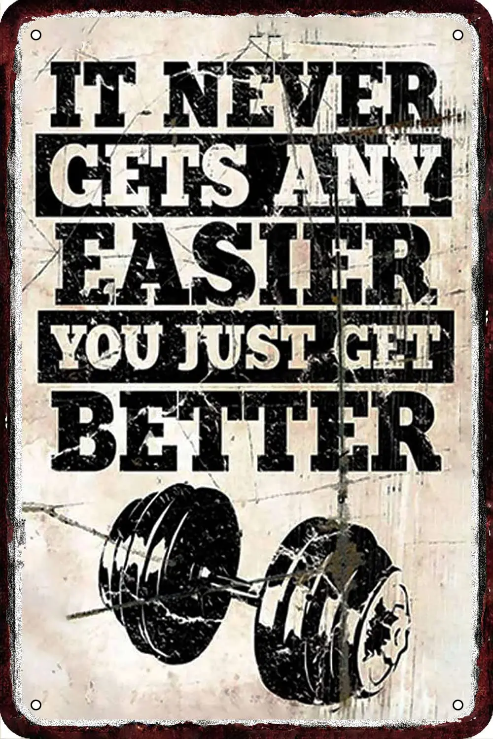 Винтажный металлический жестяной знак для фитнеса никогда не получается проще, Настенный декор, ретро искусство, смешные украшения для дома, мужская пещера, спальня