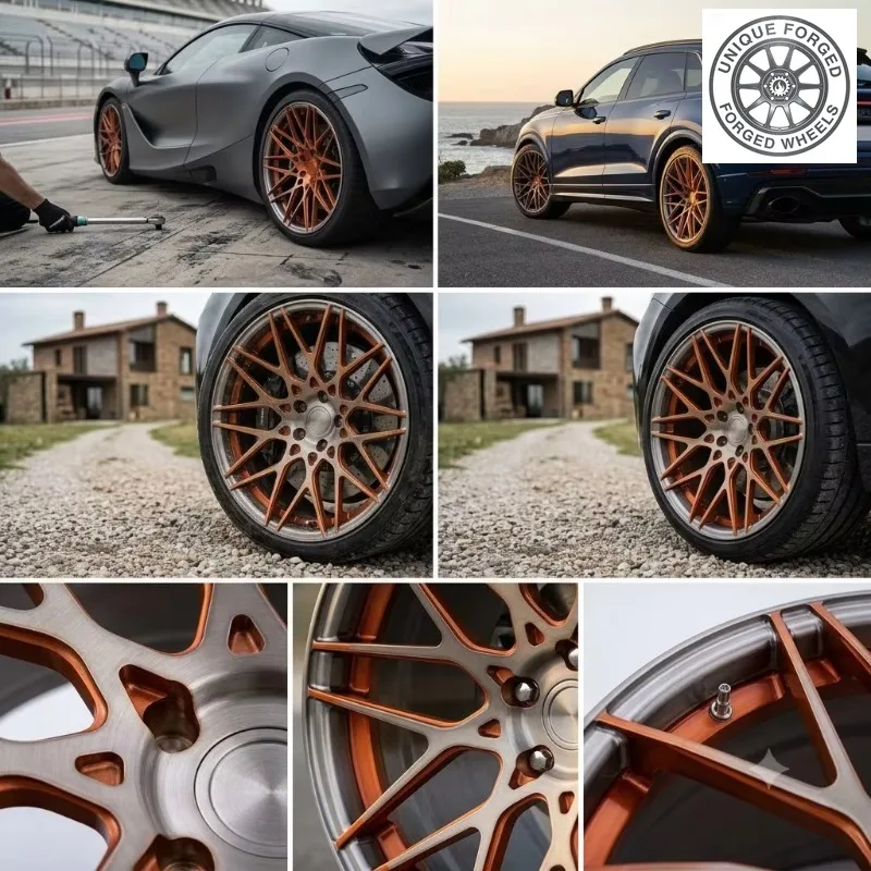 26 Style Custom 2‑Piece Forged Wheel Rim 18‑24 Inch Anodized Bronze Brushed Aluminum Alloy Wheels For Luxury Sports Car
