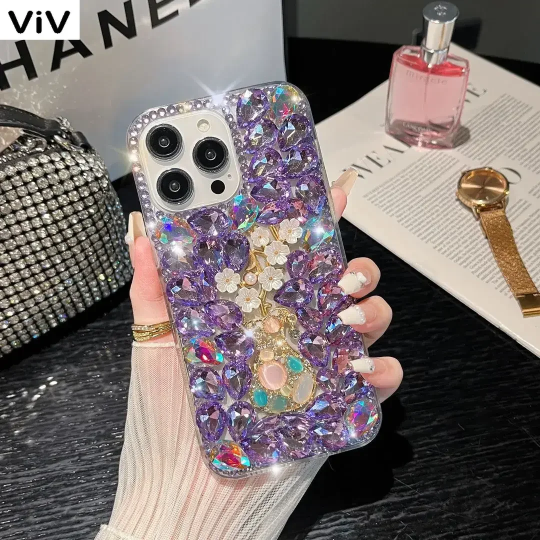 Luxury Vase Flower Diamond Case For Motorola Moto G 5G Stylus 5G 2023 E13 E22 E32 4G Edge S30 Pro 30 Fusion Cover Telefon Fundas