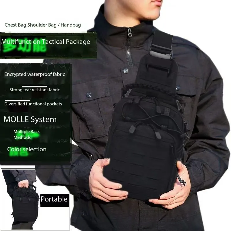 

2025 Outdoor Tactical Chest Bag Multi-Function Luya Bag Single Shoulder Slung Leisure Commuter Travel Waterproof Handbag