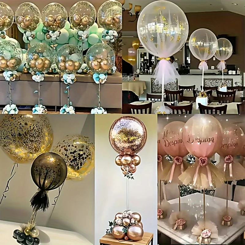 10 szt. Zestaw uchwytów na balony na stół kwiat śliwy podstawa na balony stołek pływający wesele miejsce imprezy atmosfera aranżacja — zdjęcie 6