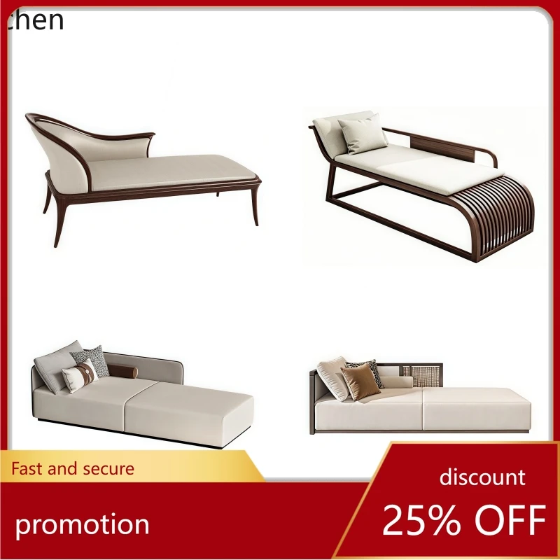 

ZML new Chinese-style solid wood princess sofa reclining chair living room sleeping model room leisure sofa