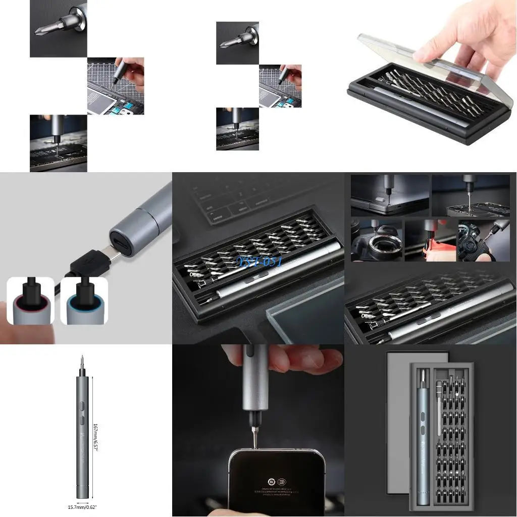 

E15A 42 In 1 Electric Screwdriver Set Large Capacity Power Screwdriver with LED Work Light Accessories Power Tools