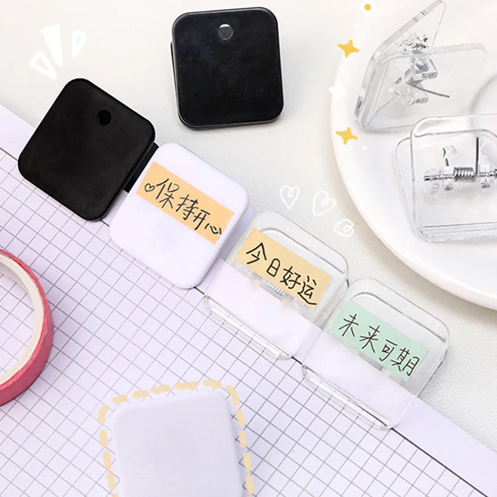 

12pcs Square Folder Binder Clips Plastic Paper Clip Student Stationary Office Supplies Document Holders File Organizers