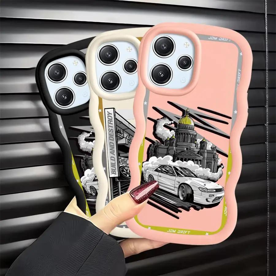 اليابانية JDM الانجراف سيارة الأحمر الشمس لينة غطاء الهاتف الحال بالنسبة Xiaomi Redmi ملاحظة 14 برو 10S 13 برو زائد 12 10 11 9 8 9S #1