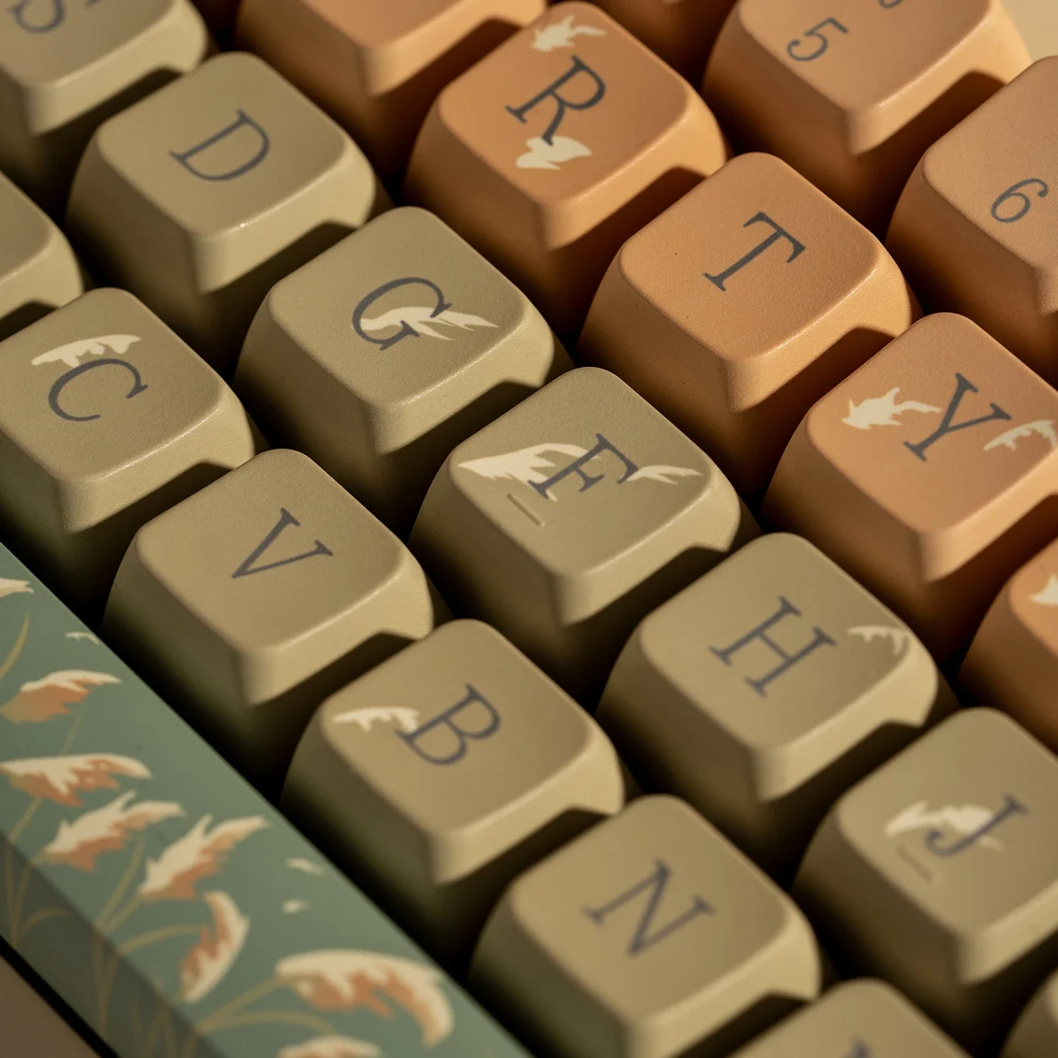 Imagem -03 - Teclado Mecânico Gaming Pbt Keycaps Sublimação de Calor Reed Drift Theme mx Switch Pbt 60 64 84 98 108 126 Chaves