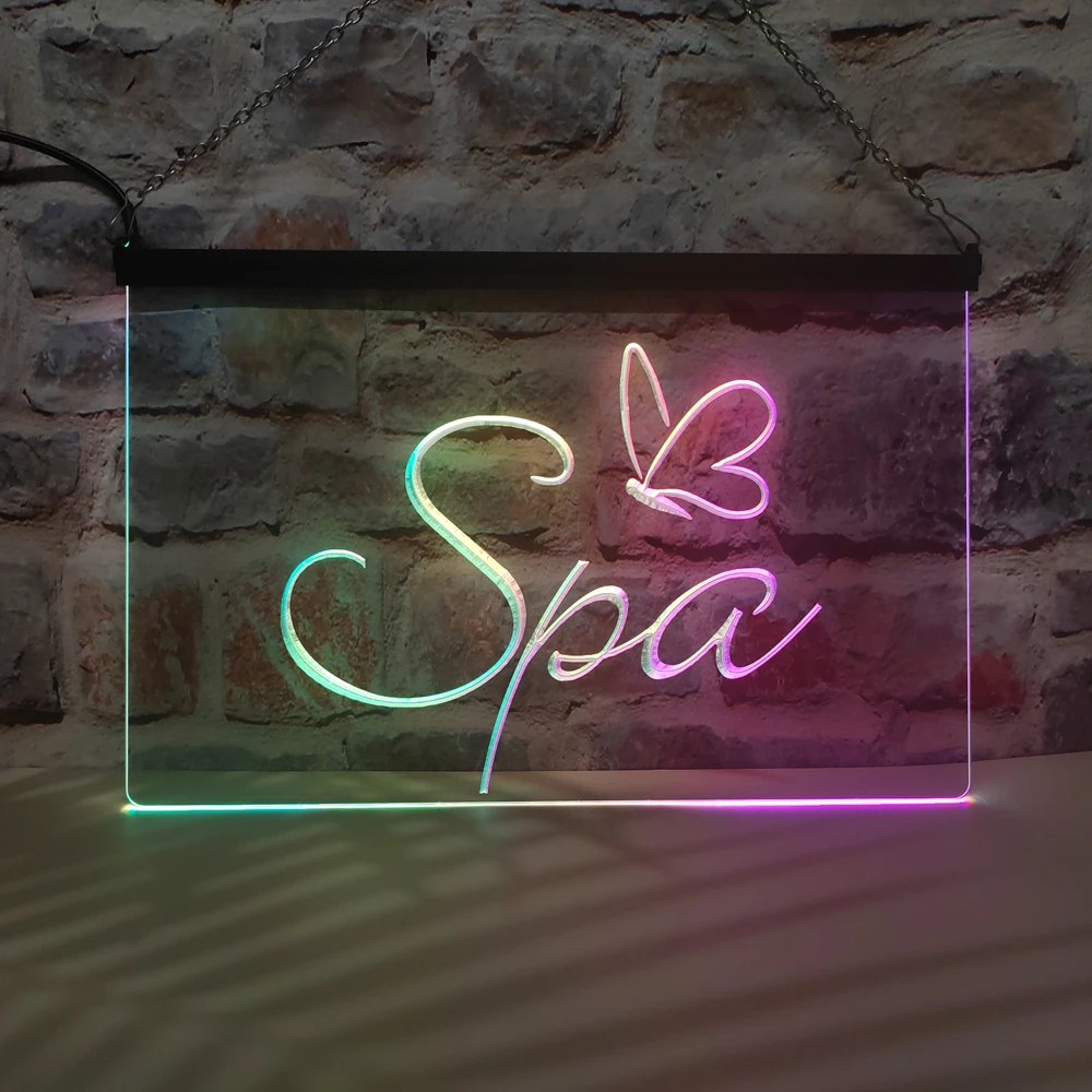 OPEN SPA Beauty Salon Shop – LED-Neonschild mit buntem fließendem Effekt, perfekt für Heimdekoration und Party-Stimmung