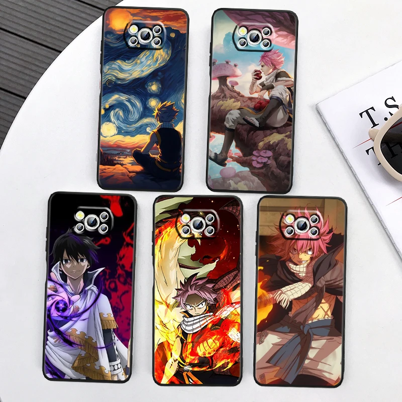 F-FAIRY T-TAIL Anime Cool For Xiaomi Mi Poco F5 F4 F3 X6 X5 X4 X3 M6 M5 M5S M4 M3 C65 Pro GT NFC 5G Black TPU Phone Case