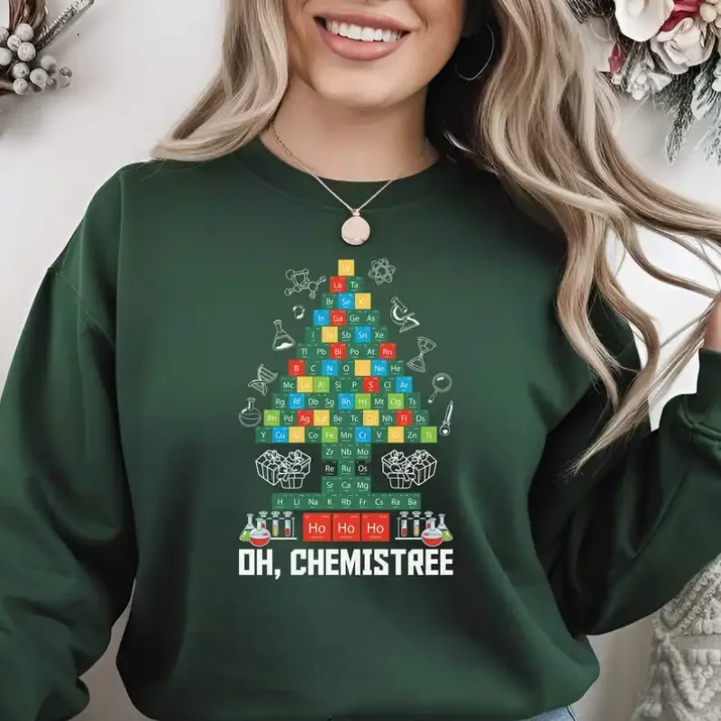 

Новые толстовки и свитшоты Chemistree Ugly Christmas Sweater Свитер | Химический свитер | Забавный научный свитер Наука