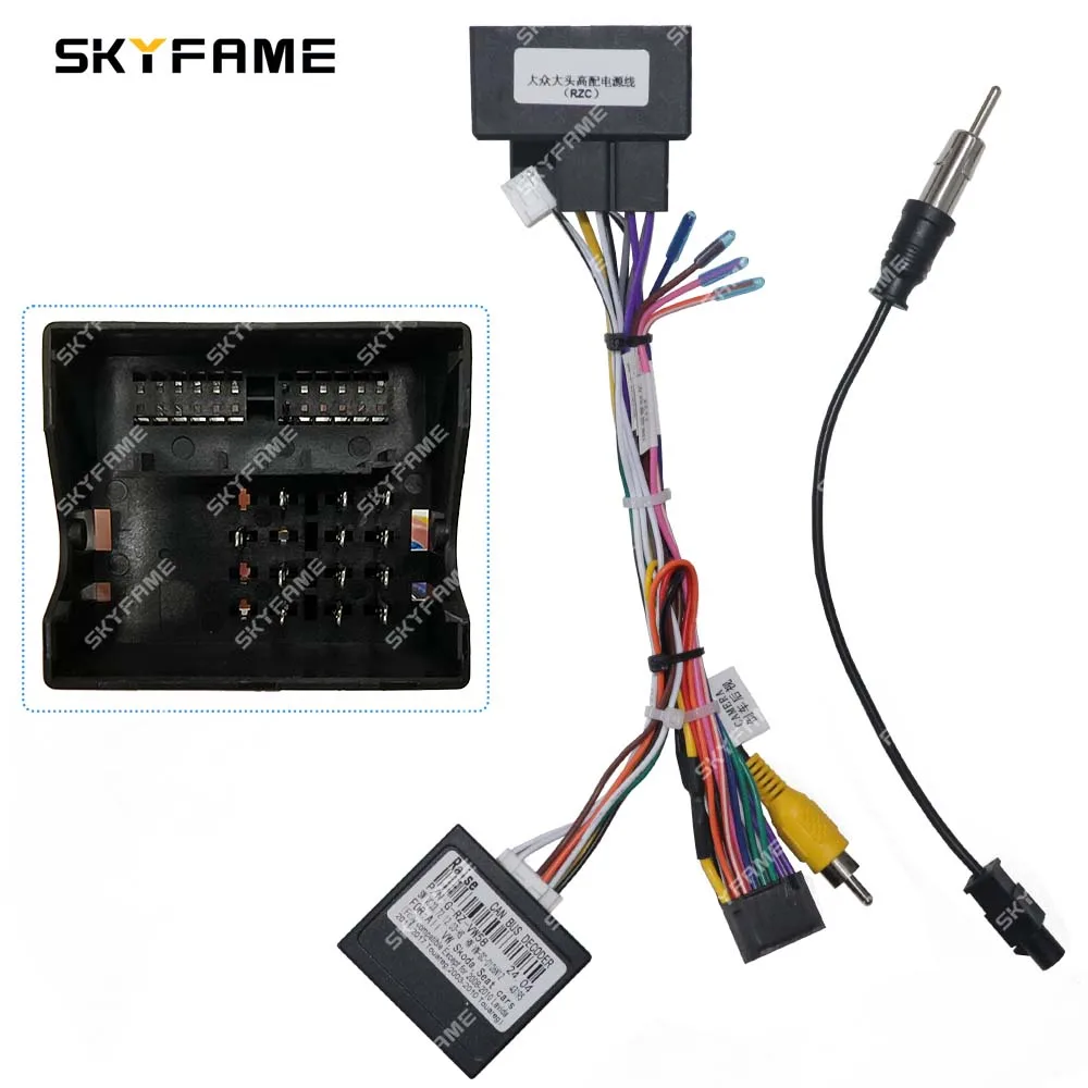 

SKYFAME Car 16pin Wiring Harness Adapter Canbus Box Decode Android Radio Power Cabler For Volkswagen VW-RZ-58