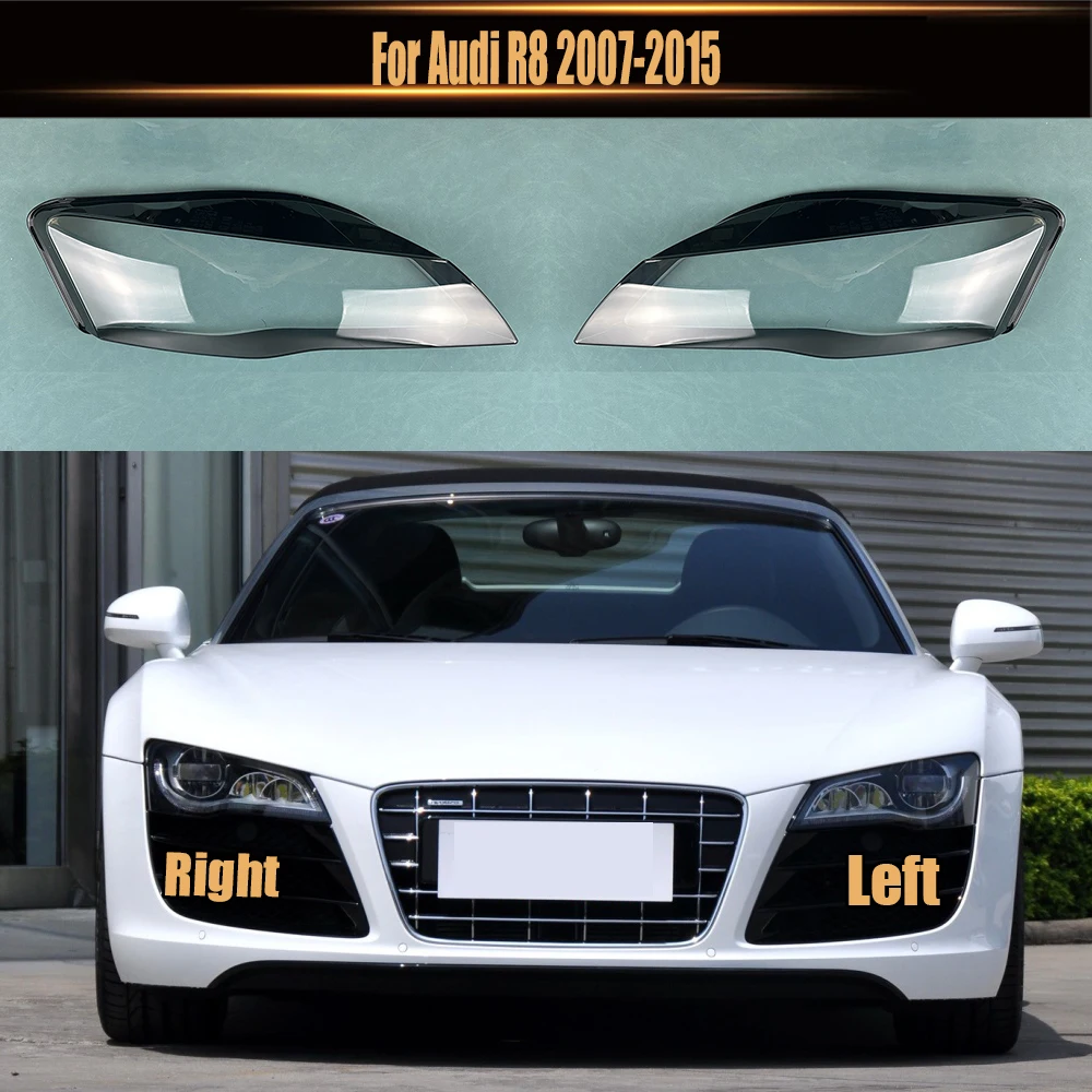

For Audi R8 2007-2015 Headlamp Transparent Cover Lampshade Lamp Shade Headlight Shell Lens Plexiglass
