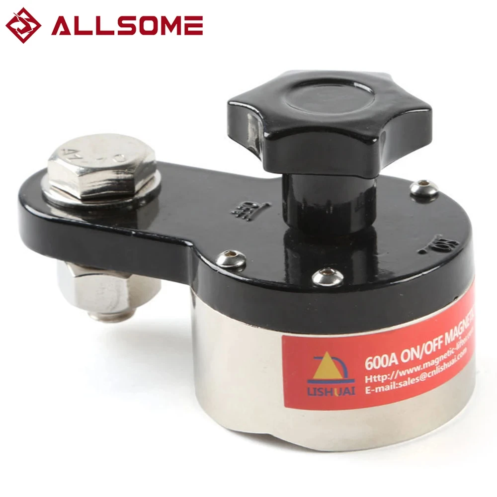 ALLSOME 200A/300A/600A Magnetic Welding Ground on/Off Soldering Grounding Clamp Iron Welding Machine Neodymium Magnet Connector