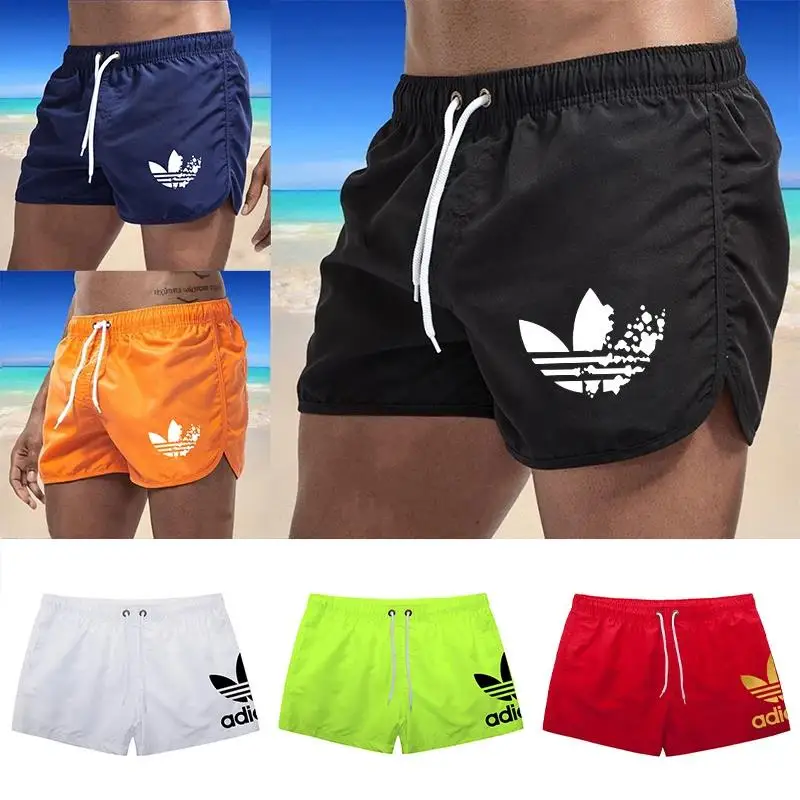 Men's Colorful Shorts Brand Beach Shorts Fitness Shorts Surf Board Shorts Summer Swimwear Fitness Gym Boxer Shorts Swim Trunks