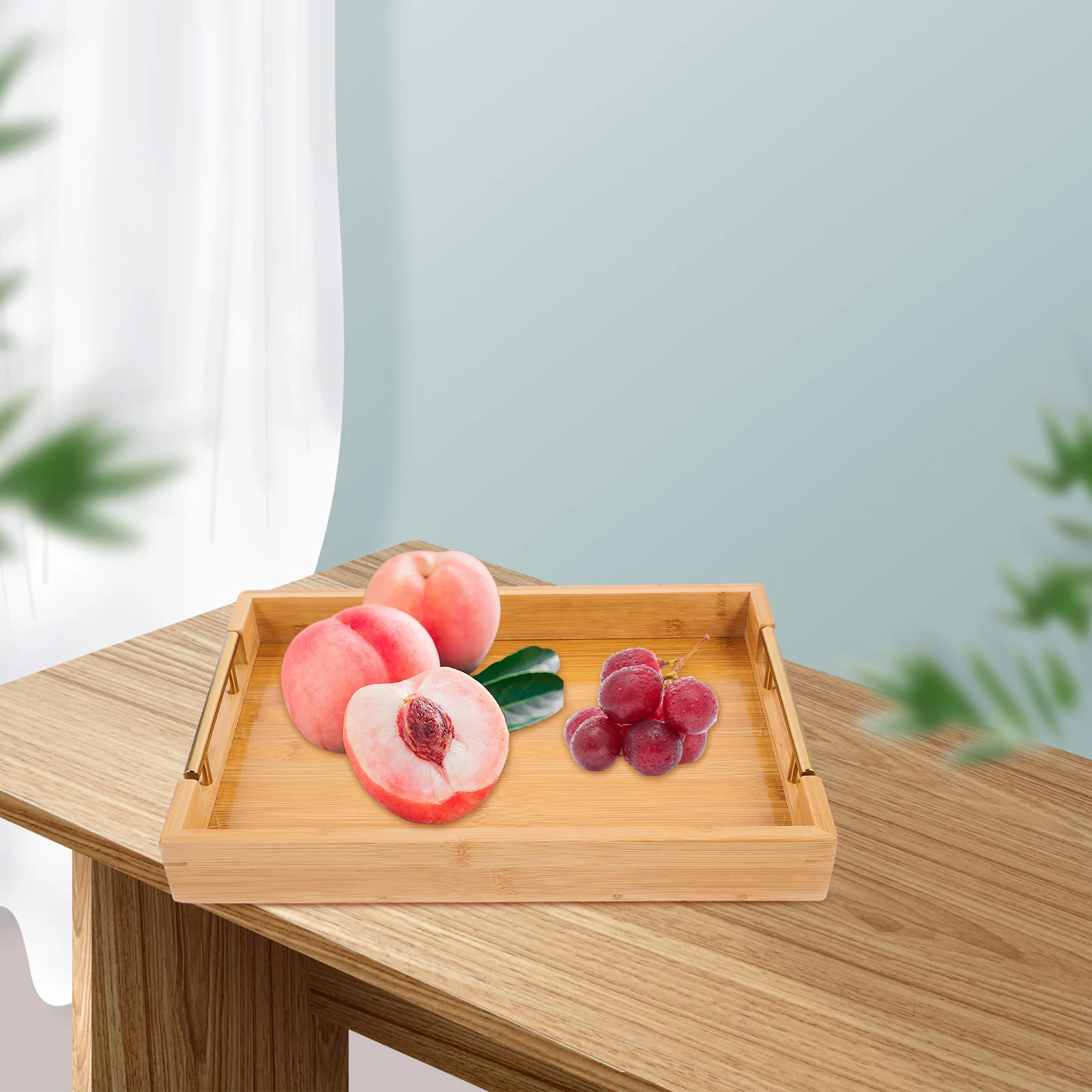 

Solid Wood Tea Tray Trays for Serving Cup Multi-purpose Bamboo Small Food Ceremony