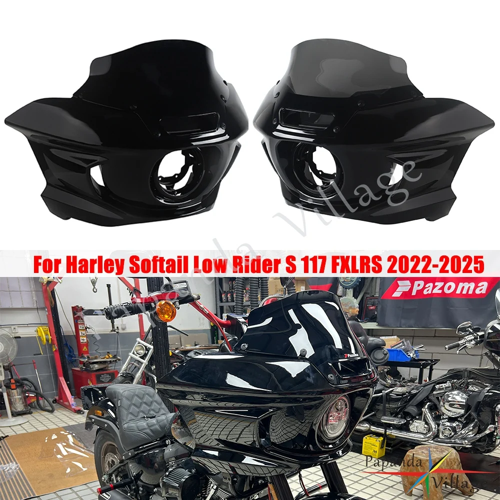 

Мотоциклетная передняя фара, маска, крышка капота, лобовое стекло для Harley Softail S 117 FXLRS 22-25, обтекатель фар Low Rider с кронштейном