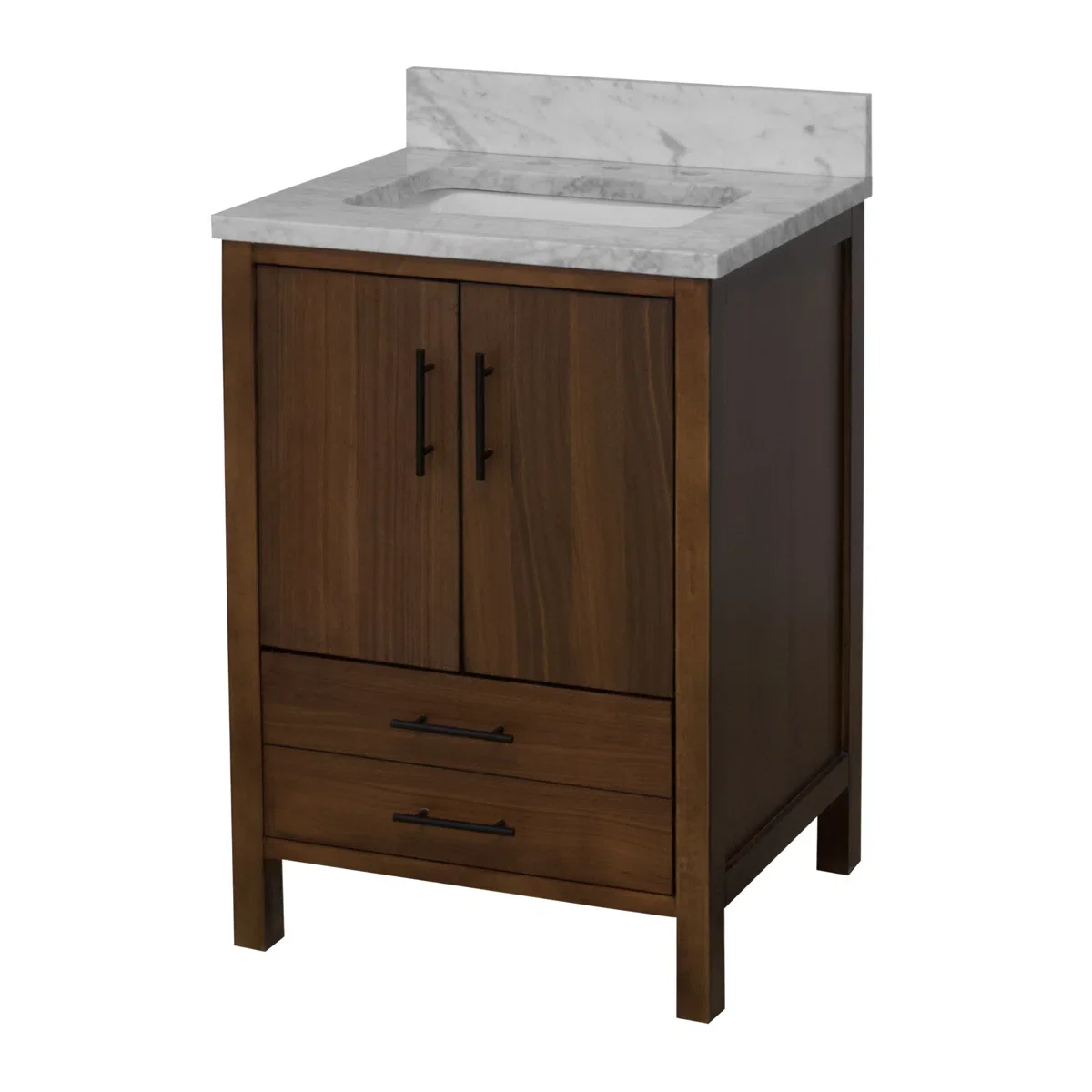 !@Combohome Modern Integrated Top and Sink Solid Wood Eco-Friendly Durable Floor Standing Black