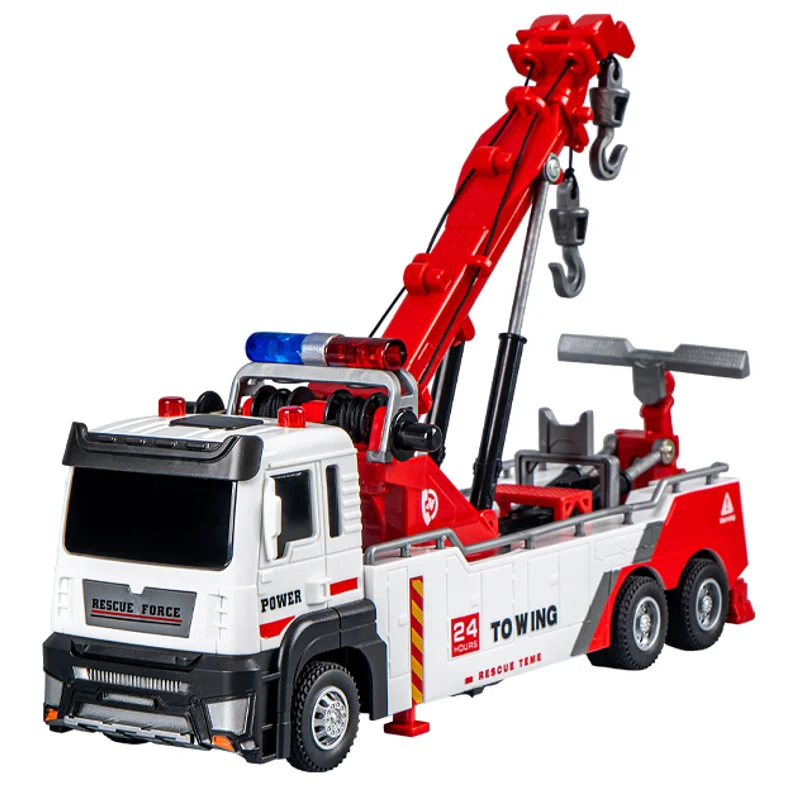 

1:32 Alloy Engineering Car Model Metal Diecasts Toys Alloy Vehicles Car Double Hook Wrecker Trucks Toy Birthday Gifts For Boy