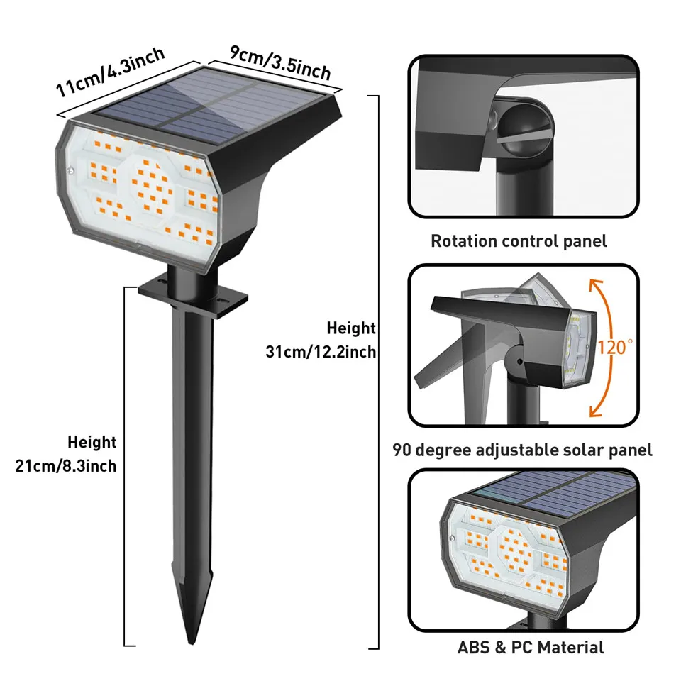 56 LED Solar Light Outdoor Waterproof Lamp Landscape SpotLights For Garden Decro Patio Backyard Garage Lighting