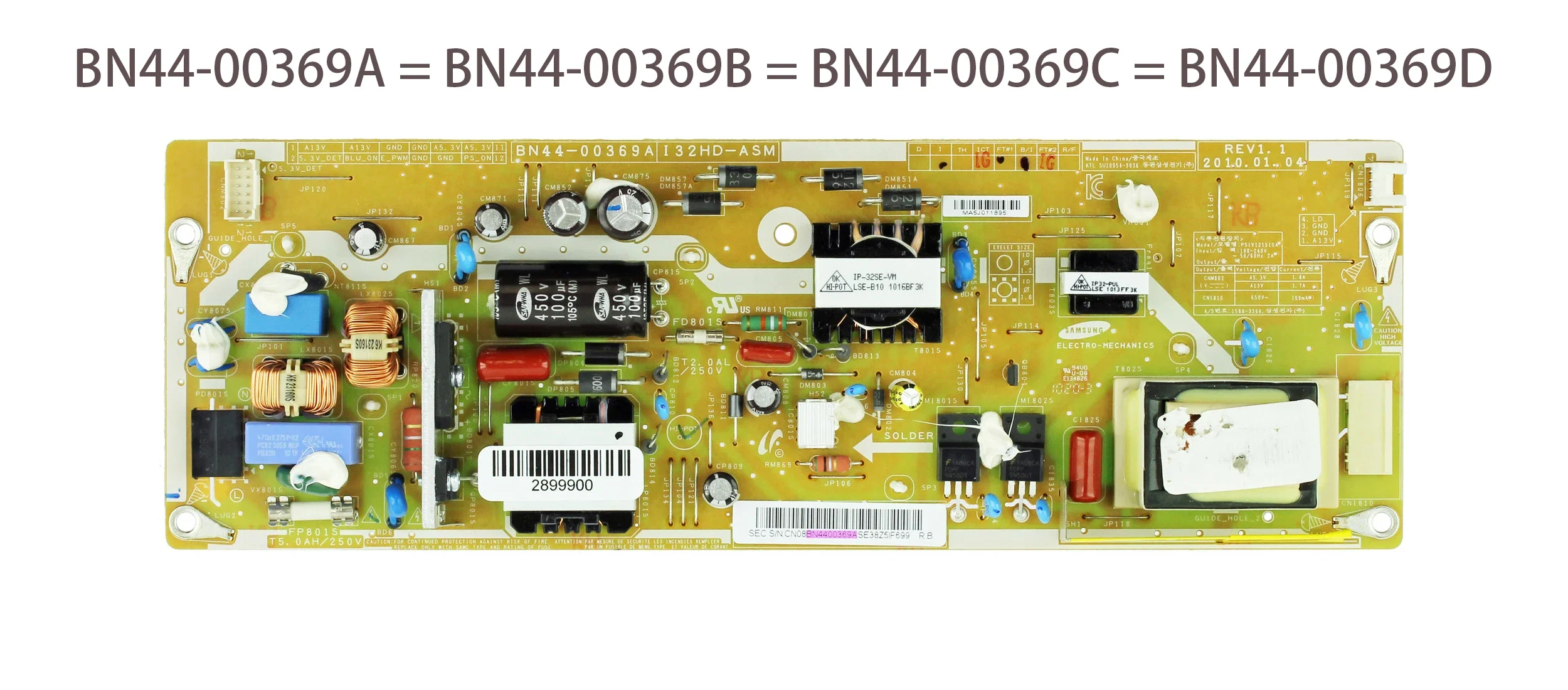 

BN44-00369A BN44-00369B BN44-00369C BN44-00369D Power Board is for LN32C350D1D LE32C635K1W LE32C650L1P LE32C650L1W 32 Inch TV