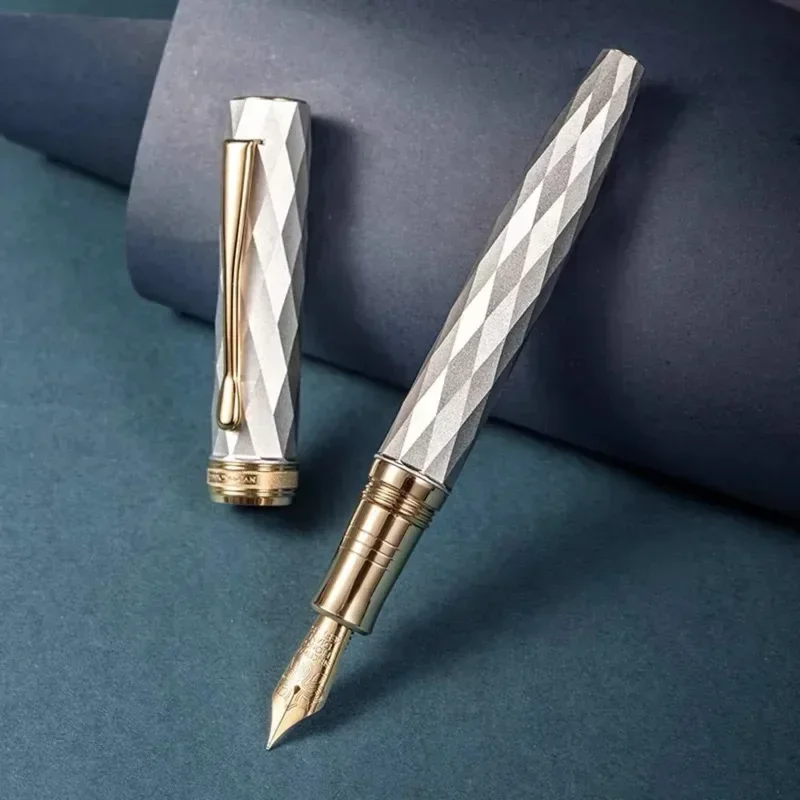 new-hongdian-n11-fountain-pen-ef-f-nib-with-converter-polygonal-aluminum-alloy-writing-gift-pen-set