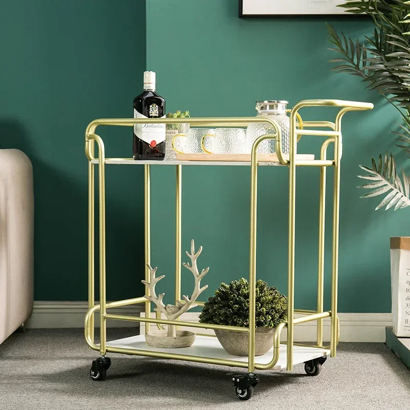 

2021 New Modern Folding Bar Cart for Sale Hotel Metal Gold Luxury Wine Drinks Food Rolling Trolley