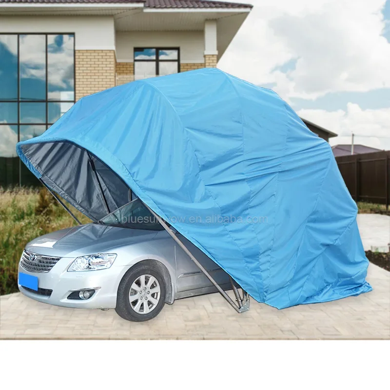 

Semi Automatic Mobile Car Shed Folding Parking Shed Household Rain Snow Protection Mobile Carport Tent Garage Garages Canopies