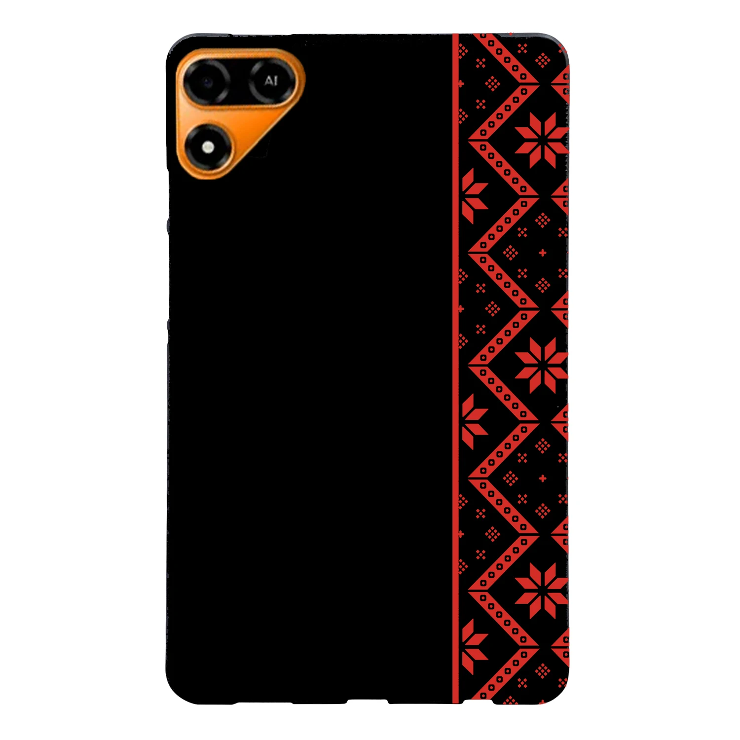 For TECNO Megapad SE2 Case Pattern Printing Soft TPU Tablet Cover - Red Ethnic Pattern