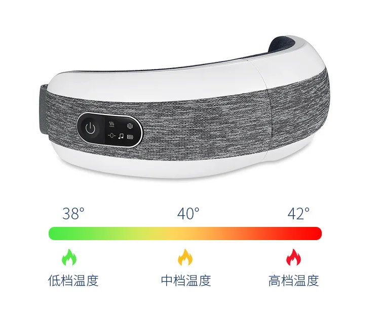 สมาร์ทไฟฟ้า Eye Care เครื่องนวดการบีบอัดอากาศการออกแบบพับได้คุณลักษณะเพลง Vibrating ไฟฟ้าเครื่องทําความร้อนนวดตา