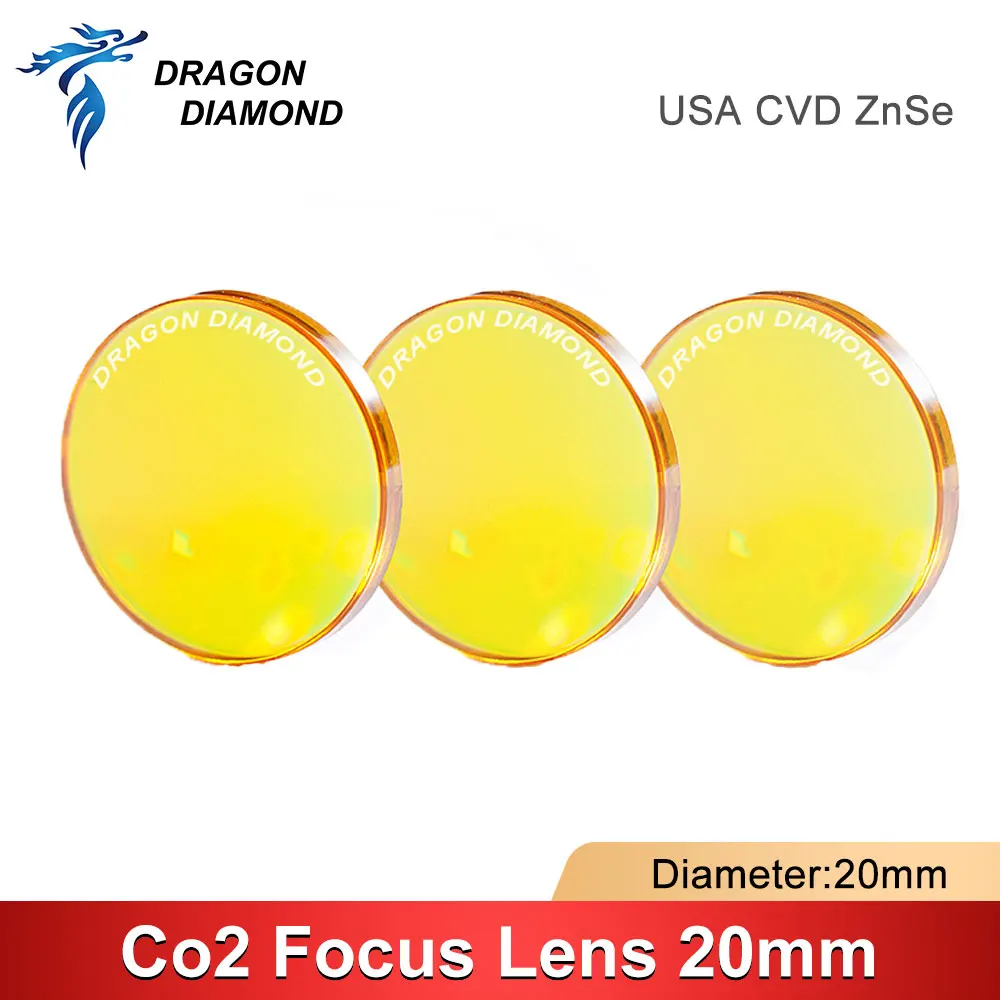 

1PC USA ZnSe CVD Co2 Laser Focus Lens Dia 20mm FL 38.1mm 50.8mm 63.5mm 101.6mm 127mm For Co2 Laser Engraving Cutting Machine