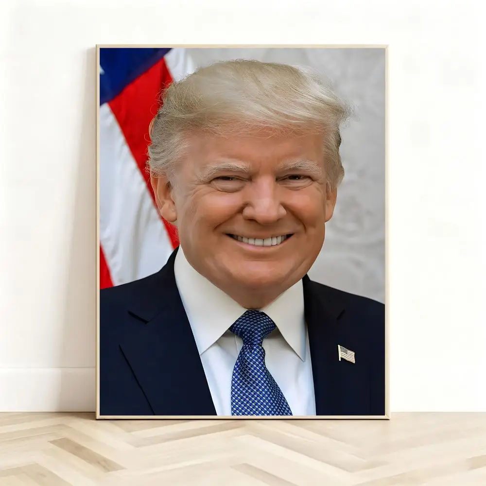 Famous Figure D-Donald Trump Poster Classic Self-Adhesive PP Wall Sticker for Living Room Bar Decor Gift