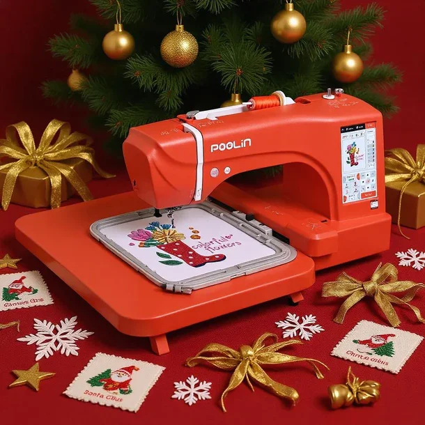EOC06-RE Hot Sale Color Touch Screen Home Easy to Use Computerized Small Household Embroidery Machine