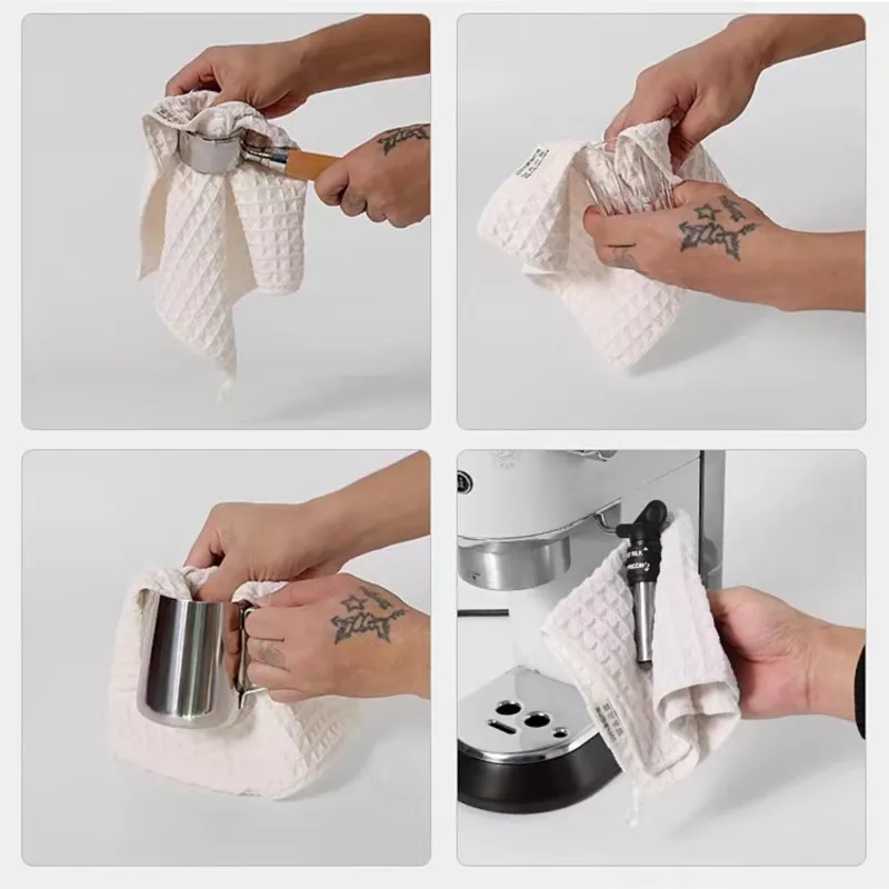 1/4pcs Super Absorbent Towel Barista Towel Rag Bar Coffee Machine Cleaning Cloth Tableware Household Cleaning Towel Kichen Tools