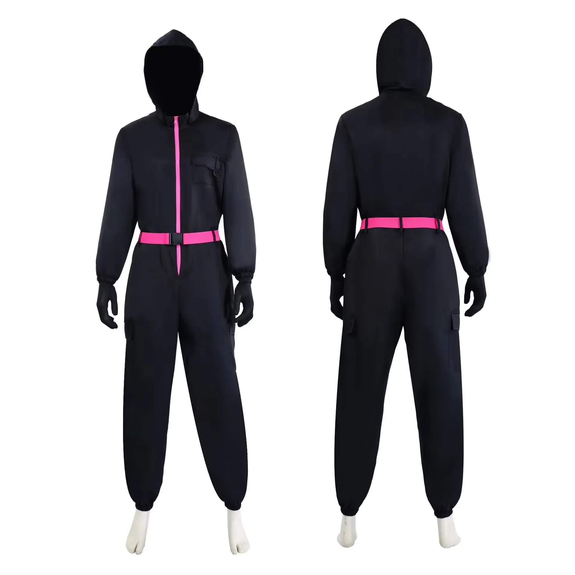 Черный костюм на Хэллоуин для взрослых и детей, спецодежда для родителей, комбинезон в корейском стиле, косплей, одежда для выступлений, современный танцевальный костюм