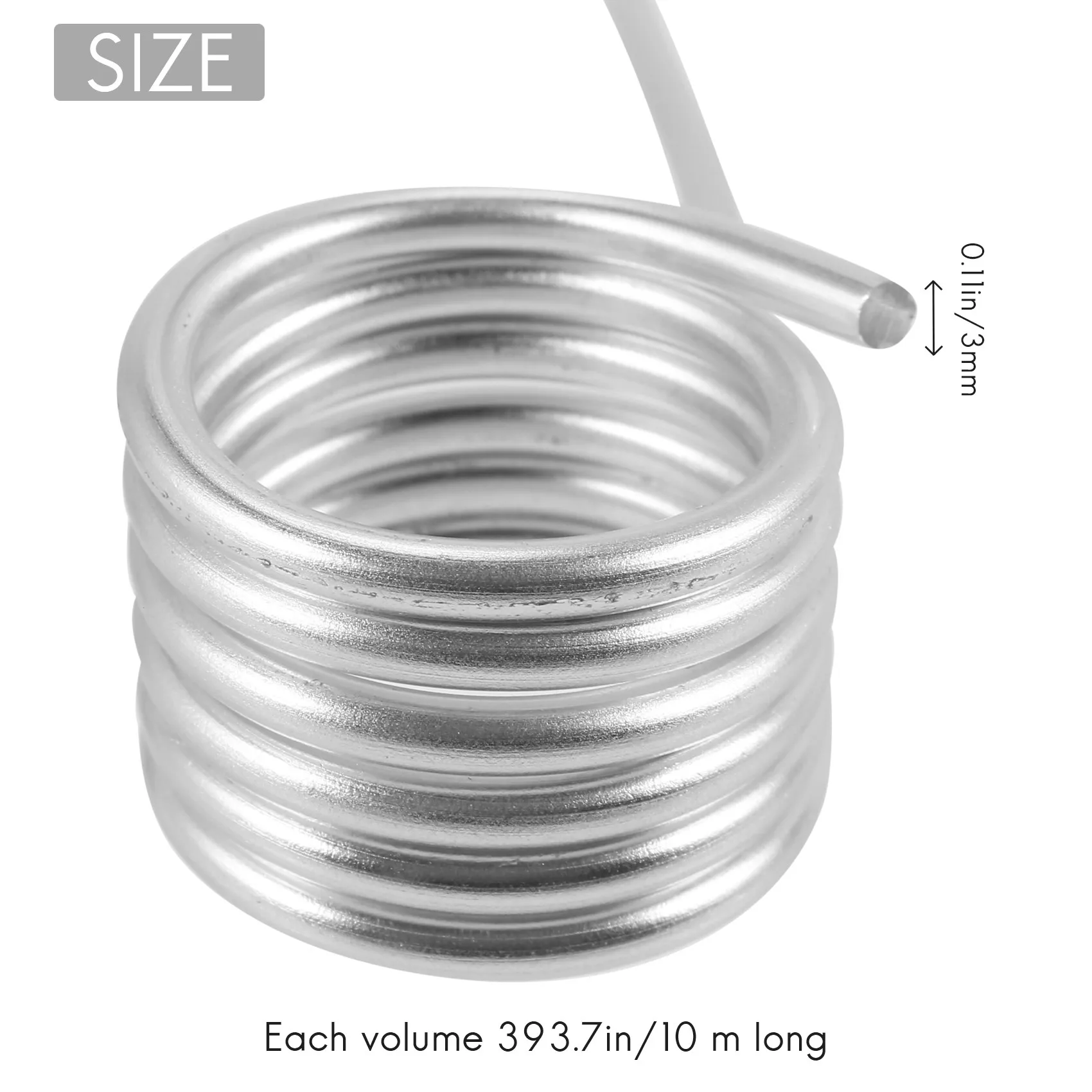

3mm Aluminium Wire 10M Craft Silver Wire for Jewellery Making Clay Modelling Bonsai and ModelJAS