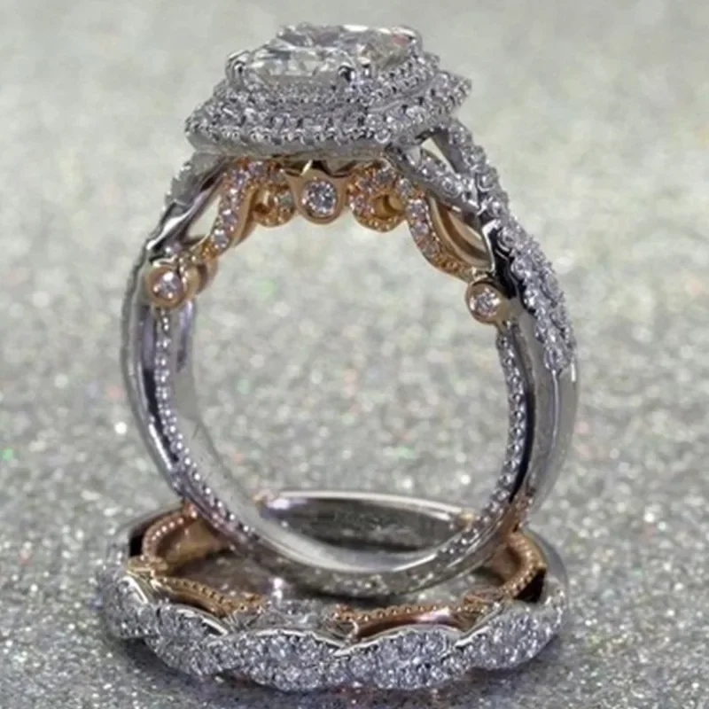 Wrapped Full Diamond Zircon Ring Set, Cross-border, Niche & High-end Finger Ring