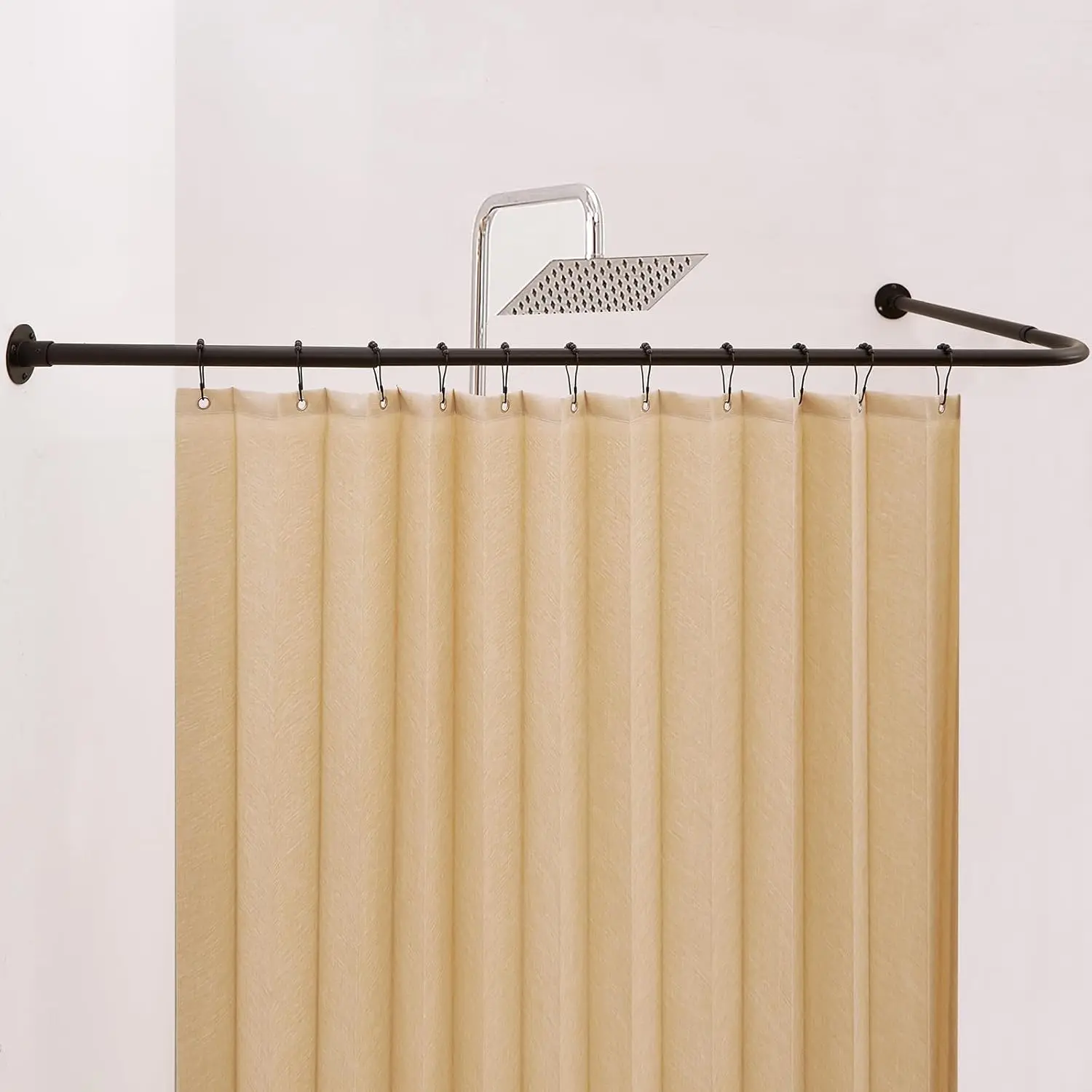 

Угловая штанга для душевой занавески (39-68,5 дюймов) x (55-84,2 дюйма), L-образная, регулируемая, изогнутая под 90 градусов, для ванной комнаты