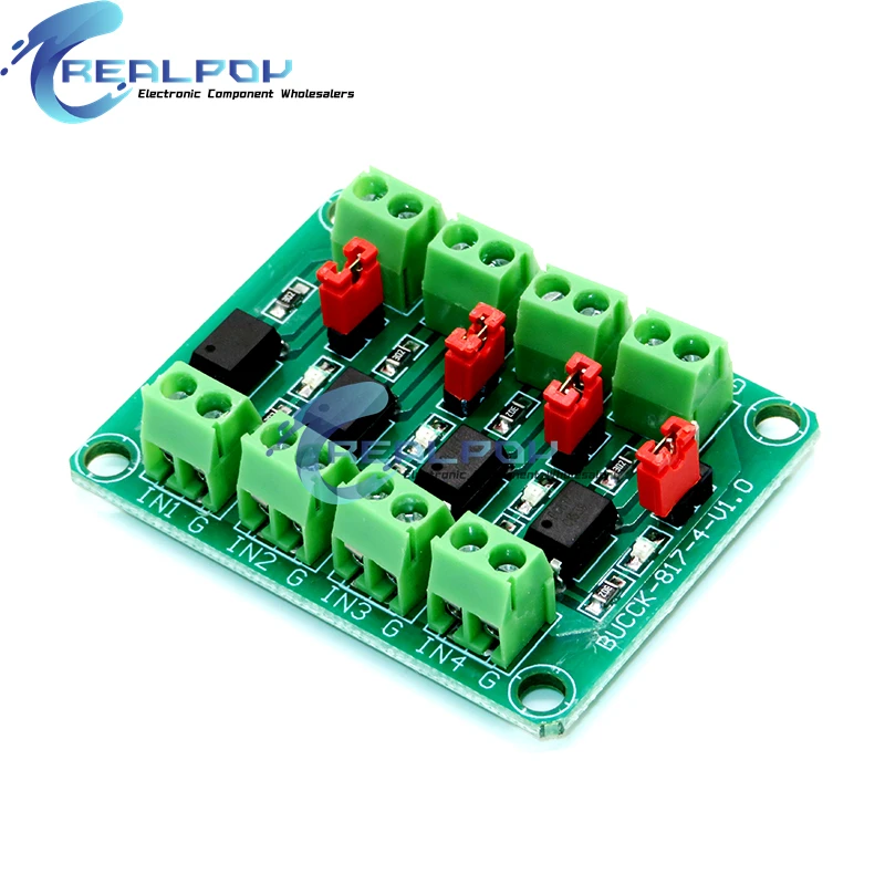 PC817 4 Channel Optocoupler Isolation Board Voltage Converter Adapter Module 3.6-30V Driver Photoelectric Isolated Module