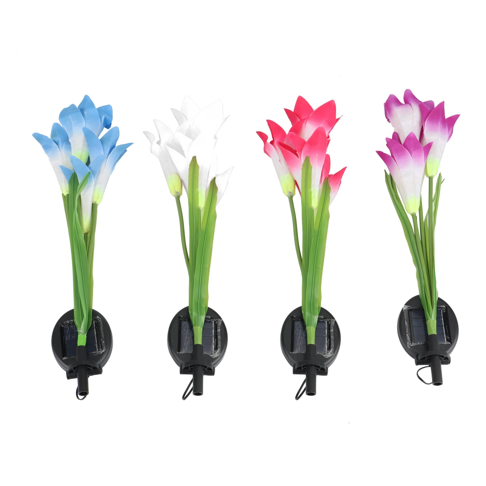 4 Pack Solar Lily Lilies Simulation Lamp Outdoor Lamp It is Suitable for Courtyard, Garden and Courtyard Decoration