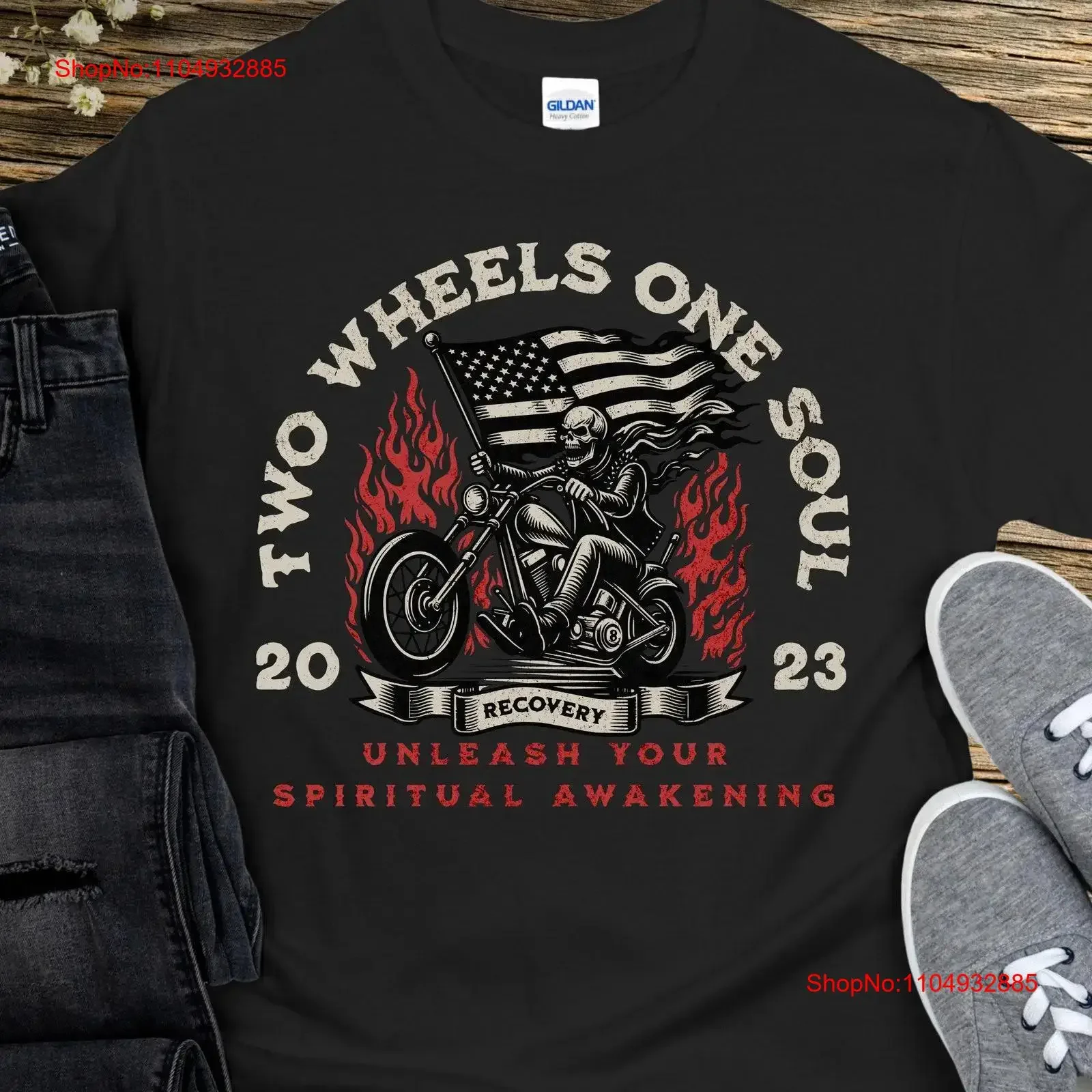 

Addiction Recovery T Shirt Inspiring Sobriety 2 Wheels One Soul vintage Washed Breathable Versatile streetwear Slightly