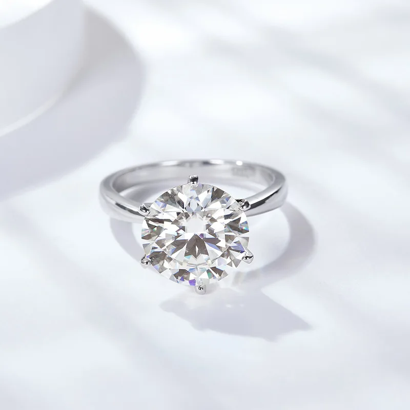

LYEE CYEE 925 sterling silver classic six claw 5-carat pigeon egg closed mouth moissanite ring for men and women, elegant style engagement wedding ring, Valentine's Day gift, birthday/holiday jewelry