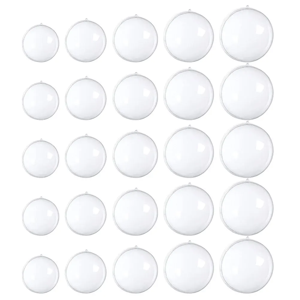 

25Pcs Clear Plastic Christmas Balls Transparent Fillable Hanging Ornaments Xmas Tree Decorations Holiday Party Supplies Festive