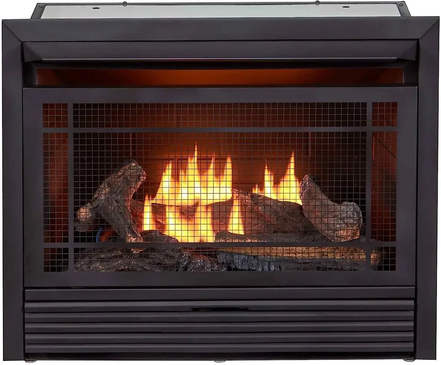 Ventless 26,000 BTU Heats 1,350 Square Feet Dual Fuel No-Clearance Gas Fireplace Insert with Remote Control, Black