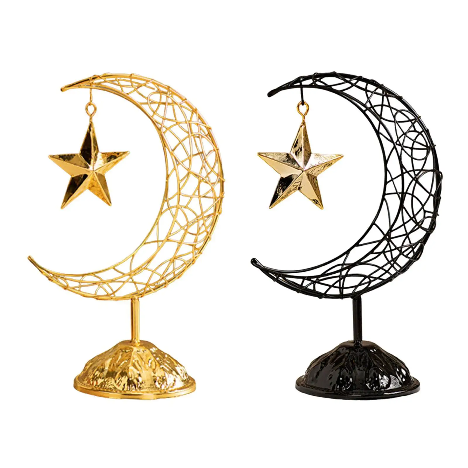 Centro de mesa con adorno de estrella y Luna, decoración de Ramadán para sala de estar y hogar